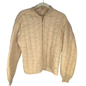 Vintage 60s thermal twin nylon zip up bomber jacket winter coat size mens medium